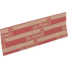 Sparco Flat Coin Wrappers - 1000 Wrap(s)Total $0.50 in 50 Coins of 1¢ Denomination - 60 lb Basis Weight - Kraft - Red