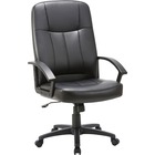 Lorell Chadwick Executive Leather High-Back Chair - Black Leather Seat - Black Frame - 5-star Base - Black - 26" Width x 29.5" Depth x 49.8" Height - 1 / Each