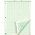 TOPS Engineering Computation Pad - 100 Sheets - Stapled/Glued - Back Ruling Surface - Ruled Margin - 15 lb Basis Weight - Letter - 8 1/2" x 11" - Green Paper - Punched - 1 / Pad