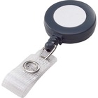 GBC Retractable Round Badge Reel - Plastic, Nylon - 25 / Box - Gray