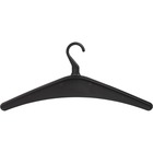 Lorell Plastic Garment Hangers - 1 Hooks - 7" (177.80 mm) Size - for Garment - Plastic - Black - 12 / Set