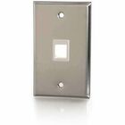 C2G 1 Socket Multimedia Keystone Faceplate - 1 x Total Number of Socket(s) - 1-gang - Stainless Steel