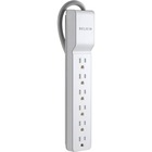 Belkin 6 Outlet Home/Office Surge Protector - 2.5 foot Cable - White - 555 Joules - Receptacles: 6 - 555J
