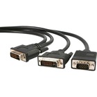 StarTech.com 6 ft DVI-I Male to DVI-D Male and HD15 VGA Male Video Splitter Cable - DVI splitter - DVI-I (M) - HD-15, DVI-D (M) - 1.8 m - 6ft - Black
