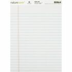 Nature Saver Recycled Legal Ruled Pads - 50 Sheets - 0.34" Ruled - 15 lb Basis Weight - 8 1/2" x 11 3/4" - White Paper - Perforated, Stiff-back, Easy Tear, Back Board - Recycled - 1 Each