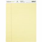 Nature Saver 100% Recycled Canary Legal Ruled Pads - 50 Sheets - 0.34" Ruled - 15 lb Basis Weight - 8 1/2" x 11 3/4" - Canary Paper - Perforated, Stiff-back, Back Board, Easy Tear - Recycled - 12 / Dozen