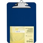 Nature Saver Recycled Plastic Clipboards - 1" Clip Capacity - 8 1/2" x 12" - Heavy Duty - Plastic - Blue - 1 / Each