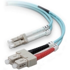 Belkin Fiber Optic Duplex Patch Cable - 3.3 ft Fiber Optic Network Cable for Network Device - First End: 2 x LC Male Network - Second End: 2 x SC Male Network - Patch Cable - Aqua