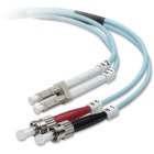 Belkin 10GB Aqua Fiber Optic Cable - 3.3 ft Fiber Optic Network Cable for Network Device - First End: 2 x LC Male Network - Second End: 2 x ST Male Network - Patch Cable - Aqua - 1 Each
