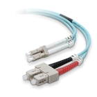 Belkin Fiber Optic Duplex Patch Cable - 9.8 ft Fiber Optic Network Cable for Network Device - First End: 2 x SC Male Network - Second End: 2 x LC Male Network - Patch Cable - Aqua