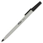 Integra Ballpoint Stick Pen - Fine Pen Point Type - Black Ink - Light Gray Barrel - 12 / Box