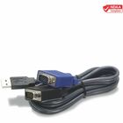 TRENDnet 2-in-1 USB VGA KVM Cable, TK-CU10, VGA/SVGA HDB 15-Pin Male to Male, USB 1.1 Type A, 10 Feet (3.1m), Connect Computers with VGA and USB Ports, USB Keyboard/Mouse Cable & Monitor Cable - 10-feet USB KVM cable for TK-803R/1603R