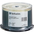 Verbatim CD-R 700MB 52X UltraLife Gold Archival Grade with Branded Surface - 50pk Spindle - 700MB - 50 Pack