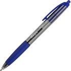 Integra Rubber Grip Retractable Pens - Medium Pen Point - 1 mm Pen Point Size - Retractable - Blue - Blue Barrel - 1 Dozen