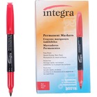 Integra Permanent Fine Point Markers - Fine Marker Point - Red - 1 Dozen