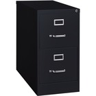 Lorell Vertical file - 2-Drawer - 15" x 26.5" x 28.4" - 2 x Drawer(s) for File - Letter - Vertical - Security Lock, Ball-bearing Suspension, Heavy Duty - Black - Steel - Recycled