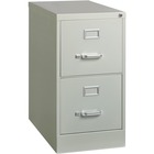 Lorell Vertical Fle - 2-Drawer - 15" x 26.5" x 28.4" - 2 x Drawer(s) for File - Letter - Vertical - Security Lock, Ball-bearing Suspension, Heavy Duty - Light Gray - Steel - Recycled