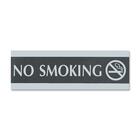 U.S. Stamp & Sign Century Series No Smoking Sign - 1 Each - No Smoking Print/Message - 9" (228.60 mm) Width x 3" (76.20 mm) Height - Silver Print/Message Color - Mounting Hardware - Black, Silver