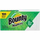 Bounty Quilted Napkins - 1 Ply - 12.1" x 12" - White - Paper - Soft - 100 / Pack