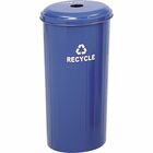 Safco Recycling Receptacle with Lid - 75.71 L Capacity - 30" Height x 16" Width - Steel - Blue - 1 Each