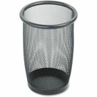 Safco Round Mesh Wastebaskets - 2.84 L Capacity - Round - 7.50" (190.50 mm) Opening Diameter - 9" Height - Steel - Black - 1 Each