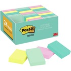 Post-it® Notes Value Pack - Beachside Café Color Collection - 2400 - 1.50" x 2" - Rectangle - Unruled - Fresh Mint, Aqua Splash, Sunnyside, Papaya Fizz - Paper - Self-adhesive, Repositionable - 24 / Pack