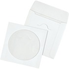 Quality Park Tech-No-Tear CD/DVD Sleeves - CD/DVD - 4 7/8" Width x 5" Length - Paper - 100 / Box - White