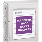 C-Line Magnetic Shop Ticket Holders - Support 8.50" (215.90 mm) x 11" (279.40 mm) Media - Vinyl - 15 / Box - Clear - Durable