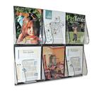 Deflecto Magazine Wall Rack - 6 x Magazine - 6 Pocket(s) - 23.5" Height x 27.4" Width x 2.9" Depth - Clear - Plastic - 1Each