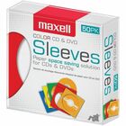 Maxell CD-401 Multi-Color CD & DVD Sleeve - Sleeve - Plastic - Assorted, Clear