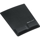 Fellowes Mouse Pad / Wrist Support with MicrobanÂ® Protection - 0.88" (22.35 mm) x 8.25" (209.55 mm) x 9.88" (250.95 mm) Dimension - Black - Memory Foam, Jersey Cover