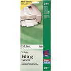 AveryÂ® Filing Label - Permanent Adhesive - 2/3" Width x 3 7/16" Length - Inkjet, Laser - White - 12 / Sheet - 300 / Pack