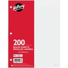 Hilroy 7mm Ruled With Margin Filler Paper - 200 Sheets - 3-ring Binding - 24 lb Basis Weight - 10 7/8" x 8 3/8" - White Paper - Hole-punched, Heavyweight, Tear Resistant - 200 / Pack