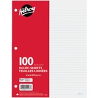 Hilroy 7mm Ruled With Margin Filler Paper - 100 Sheets - 3-ring Binding - 24 lb Basis Weight - 10 7/8" x 8 3/8" - White Paper - Hole-punched, Heavyweight, Tear Resistant - 100 / Pack