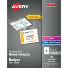AveryÂ® 5393 Laser/Inkjet Badge Insert - 50 / Box