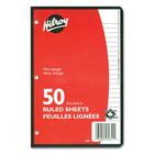Hilroy 7 mm 3-Hole Punched Ruled Filler Paper - 50 Sheets - 0.28" Ruled - 5 7/16" x 8 5/8" - White Paper - Hole-punched - 50 / Pack