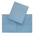 Hilroy Letter Recycled Pocket Folder - 8 1/2" x 11" - Leatherine - Light Blue - 1 Each