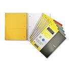 Hilroy One Subject Notebook - 100 Sheets - Wire Bound - 8 1/2" x 11" - Assorted Paper - Poly Cover - Subject, Spiral Lock, Pocket Divider, Perforated, Durable Cover, Tear Resistant - 1 Each