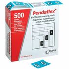 Pendaflex Numeric End Tab Filing Labels - "Number" - 1 1/4" x 15/16" Length - Rectangle - Blue - 500 / Box - Self-adhesive