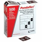 Pendaflex Numeric End Tab Filing Labels - "Number" - 1 1/4" x 15/16" Length - Rectangle - Brown - 500 / Box - Self-adhesive