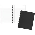 Mead Legal Business Notebook - 80 Sheets - Wire Bound - 0.28" Ruled - 20 lb Basis Weight - 6" x 9 1/2" - Black Paper - Black Cover - Linen Cover - Pocket, Tab, Subject, Perforated, Flexible Cover - 1Each