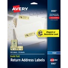 AveryÂ® Foil Mailing Labels - 3/4" Height x 2 1/4" Width - Permanent Adhesive - Rectangle - Inkjet - Gold - Paper, Foil - 30 / Sheet - 10 Total Sheets - 300 Total Label(s) - 300 / Pack