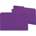 Smead 1/2 Tab Cut Legal Recycled Top Tab File Folder - 9 1/2" x 14 5/8" - Purple - 10% Recycled - 100 / Box