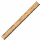 Acme United Plain Edge Double Bevel School Ruler - 12" Length - Wood - 1 Each