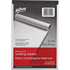 Hilroy Social Stationery Writing Tablets Notebook - 100 Sheets - Plain - 6" x 9" - White Paper - Rigid - 1 Each