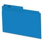Hilroy 1/2 Tab Cut Letter Recycled Top Tab File Folder - 8 1/2" x 11" - Blue - 10% Recycled - 100 / Box