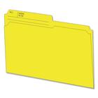 Hilroy 1/2 Tab Cut Letter Recycled Top Tab File Folder - 8 1/2" x 11" - Yellow - 100 / Box