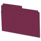 Hilroy Colored File Folder - Letter - 8 1/2" x 11" Sheet Size - 1/2 Tab Cut - 10.5 pt. Folder Thickness - Burgundy - Recycled - 100 / Box