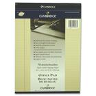 Hilroy Cambridge Office Notepad - 70 Sheets - Wire Bound - Ruled - Ruled Margin - 20 lb Basis Weight - Legal - 8 1/2" x 11 3/4" - Ivory Paper - Numbered, Micro Perforated, Easy Tear, Stiff-back, Durable Cover - 1 Each