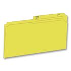 Hilroy Colored Top Tab File Folder - Legal - 8 1/2" x 14" Sheet Size - 1/2 Tab Cut - 10.5 pt. Folder Thickness - Yellow - Recycled - 100 / Box